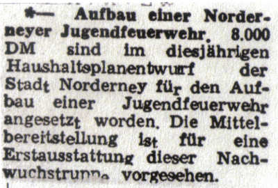 Die Mittel für die Jugendfeuerwehr werden mit 8.000,-- DM bereitgestellt