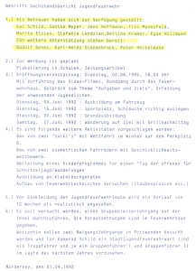 Sachstandbericht Jugendfeuerwehr - 01.04.1992