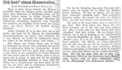 Zum Gedächtnis Carl Riegers im Juni 1929