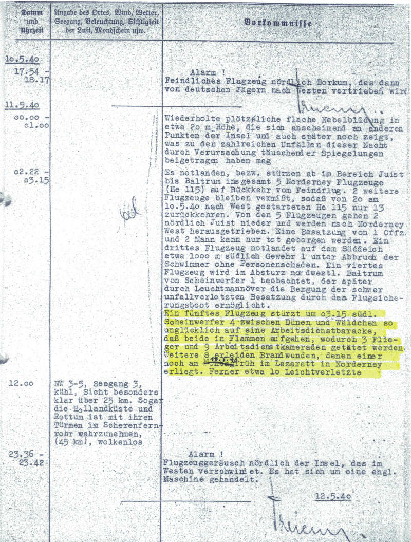 Aus dem Kriegstagebuch am 11.05.1940