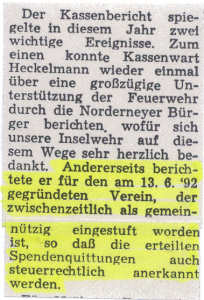 Gründung des Fördervereins am 13.06.1992