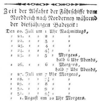 Schiffsfahrplan