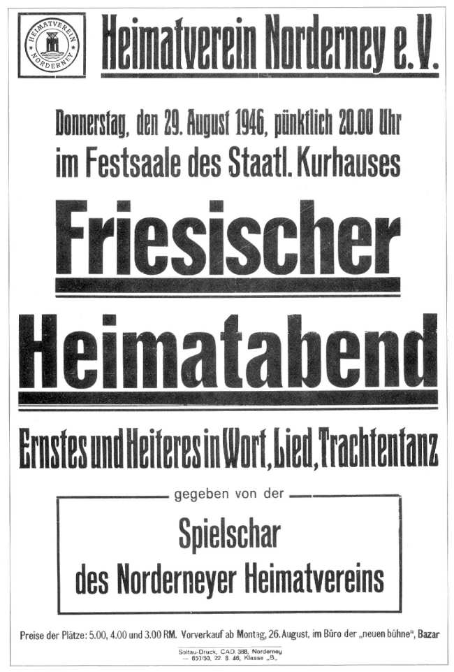 1. Heimatabend nach dem Krieg