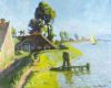Mitling Mark an der Ems - Abendstimmung / 1925 - Öl auf Leinwand - 79 x 100 cm